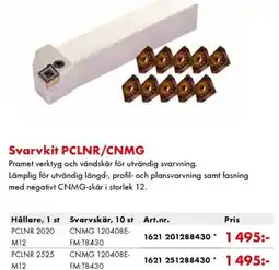 Würth Svarvkit PCLNR/CNMG erbjuda