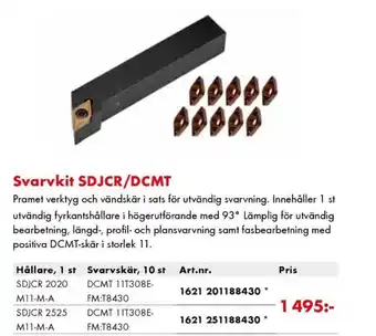 Würth Svarvkit SDJCR/DCMT erbjuda