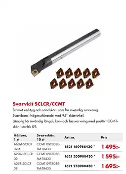 Würth Svarvkit SCLCR/CCMT erbjuda