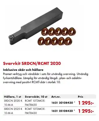 Würth Svarvkit SRDCN/RCMT 2020 erbjuda