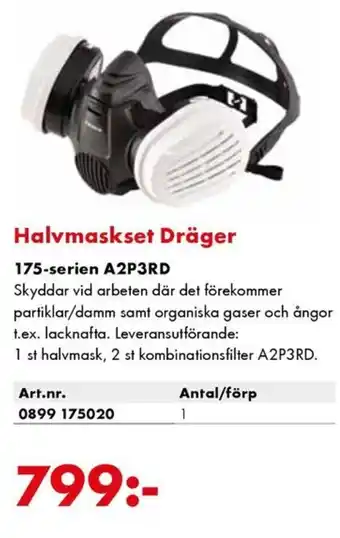 Würth Halvmaskset Dräger erbjuda