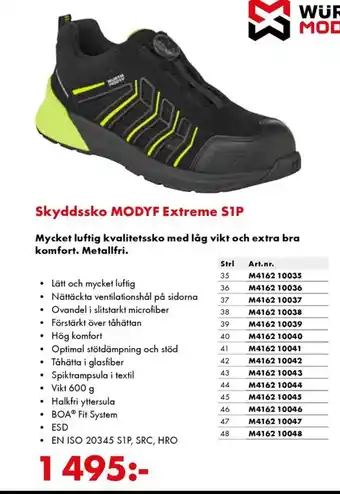 Würth Skyddssko MODYF Extreme S1P erbjuda