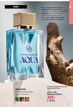 Oriflame Giordani Gold Mister Giordani Aqua Eau de Parfum erbjuda