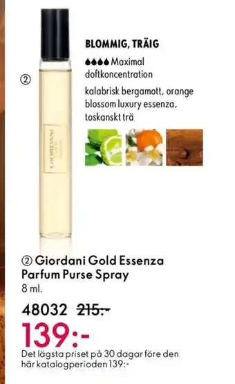 Oriflame Giordani Gold Essenza Parfum Purse Spray erbjuda