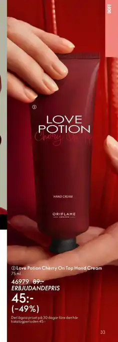 Oriflame Love Potion Cherry On Top Hand Cream erbjuda