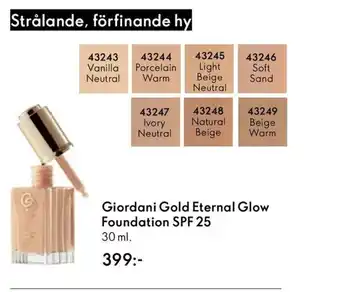 Oriflame Giordani Gold Eternal Glow Foundation SPF 25 erbjuda