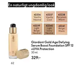 Oriflame Giordani Gold Age Defying Serum Boost Foundation SPF 12 +UVA Protection erbjuda