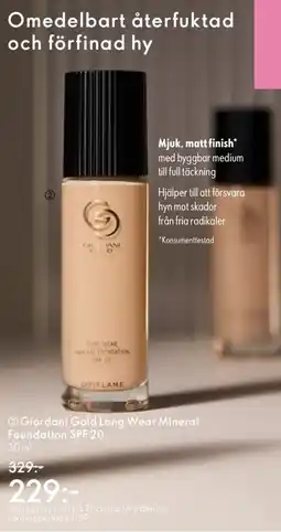 Oriflame Giordani Gold Long Wear Mineral Foundation SPF 20 erbjuda