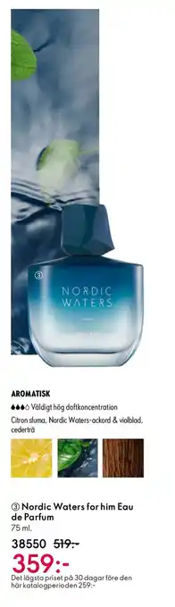 Oriflame Nordic Waters for him Eau de Parfum erbjuda