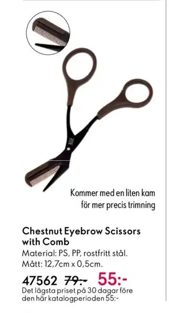 Oriflame Chestnut Eyebrow Scissors with Comb erbjuda