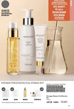 Oriflame Novage+ Restore Trial Routine Set erbjuda