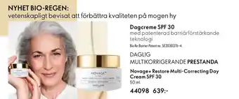 Oriflame Novage+ Restore Multi-Correcting Day Cream SPF 30 erbjuda