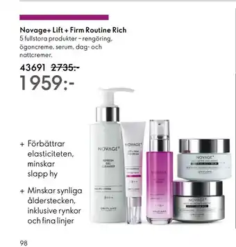 Oriflame Novage+ Lift + Firm Routine Rich erbjuda