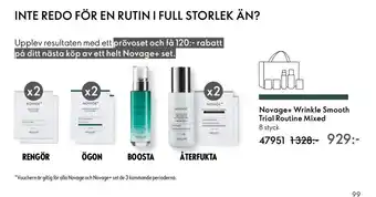 Oriflame Novage+ Wrinkle Smooth Trial Routine Mixed erbjuda