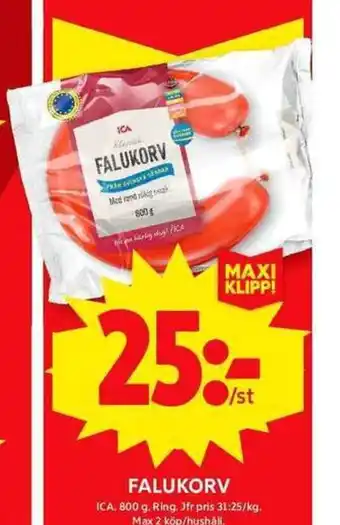 ICA Maxi FALUKORV erbjuda