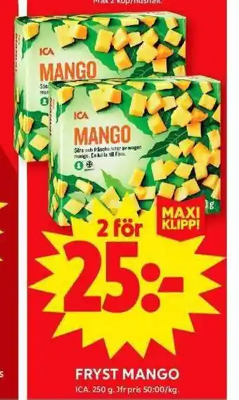 ICA Maxi FRYST MANGO erbjuda