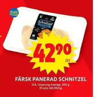 ICA Maxi FÄRSK PANERAD SCHNITZEL erbjuda