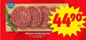 ICA Maxi FÄRSKA HAMBURGARE erbjuda