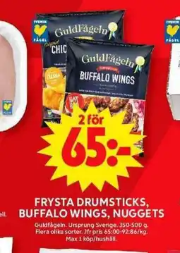 ICA Maxi Frysta drumsticks, buffalo wings, nuggets erbjuda