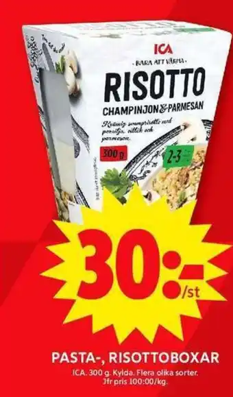 ICA Maxi PASTA-, RISOTTOBOXAR erbjuda