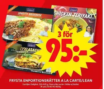 ICA Maxi FRYSTA ENPORTIONSRÄTTER A LA CARTE/LEAN erbjuda