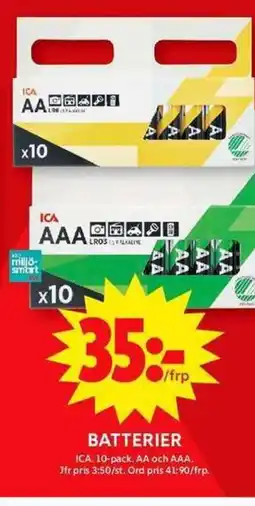 ICA Maxi BATTERIER erbjuda