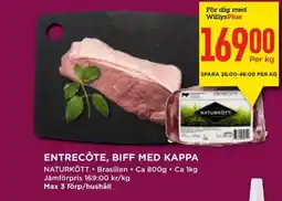 Willys ENTRECÔTE, BIFF MED KAPPA erbjuda