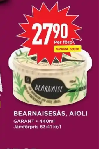 Willys BEARNAISESÅS, AIOLI erbjuda