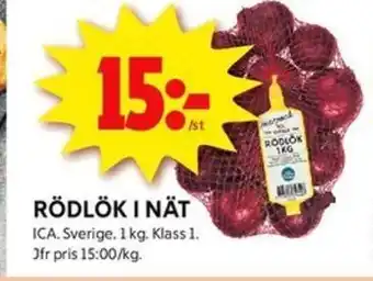 ICA Kvantum ICA Rödlök i nät erbjuda