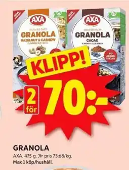 ICA Kvantum AXA Granola erbjuda
