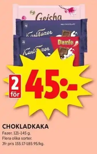 ICA Kvantum FAZER Chokladkaka erbjuda