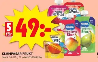 ICA Kvantum Nestle Klämpåsar frukt erbjuda