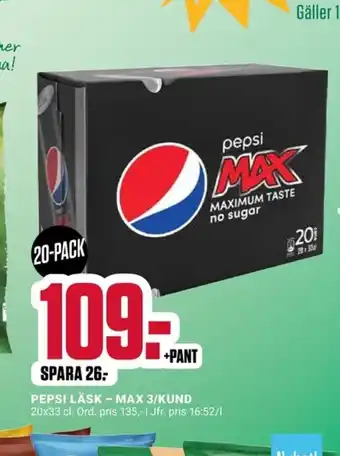 ÖoB PEPSI LÄSK – MAX 3/KUND erbjuda