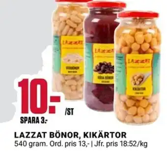 ÖoB LAZZAT BÖNOR, KIKÄRTOR erbjuda