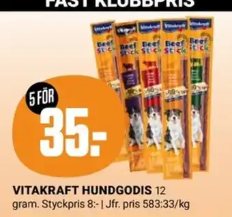 ÖoB VITAKRAFT HUNDGODIS 12 gram. erbjuda