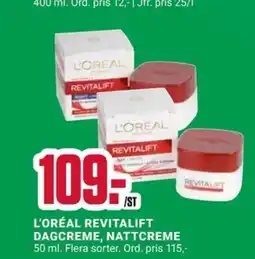 ÖoB L'ORÉAL REVITALIFT DAGCREME, NATTCREME erbjuda
