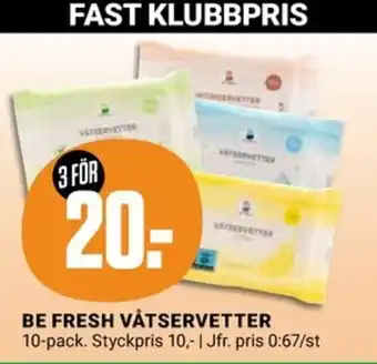 ÖoB BE FRESH VÅTSERVETTER erbjuda