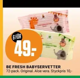 ÖoB BE FRESH BABYSERVETTER erbjuda