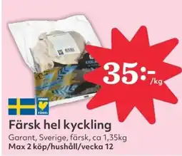 Hemköp Färsk hel kyckling erbjuda