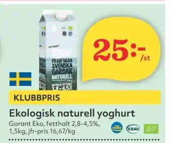 Hemköp Ekologisk naturell yoghurt erbjuda