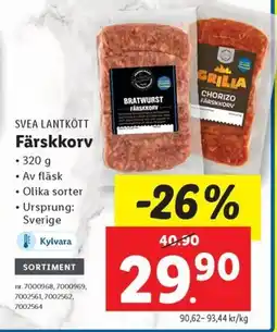 Lidl SVEA LANTKÖTT Färskkorv erbjuda