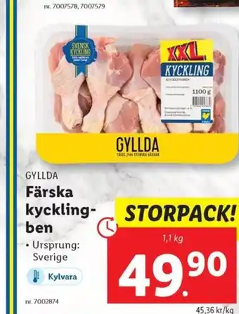 Lidl GYLLDA Färska kyckling- ben erbjuda