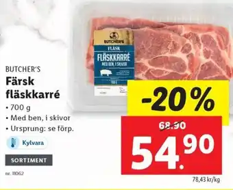 Lidl BUTCHER'S Färsk fläskkarré erbjuda