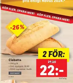 Lidl Ciabatta erbjuda