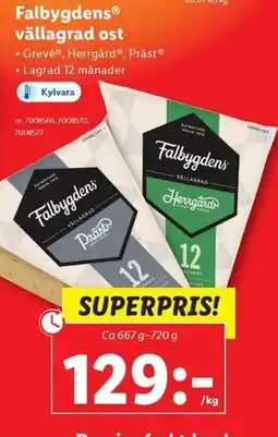 Lidl FalbygdensⓇ vällagrad ost erbjuda