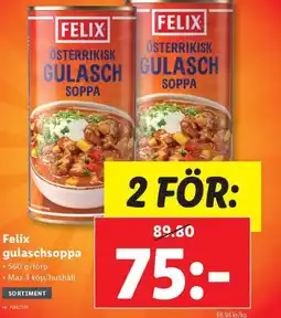 Lidl Felix gulaschsoppa erbjuda