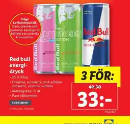 Lidl Red bull energi- dryck erbjuda