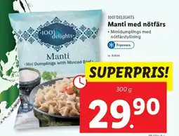 Lidl 1001 DELIGHTS Manti med nötfärs erbjuda