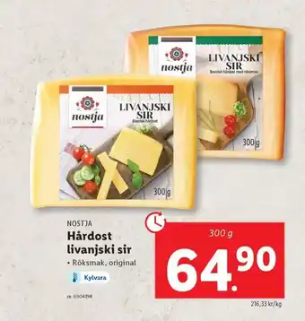 Lidl NOSTJA Hårdost livanjski sir erbjuda