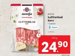 Lidl NOSTJA Lufttorkad korv erbjuda